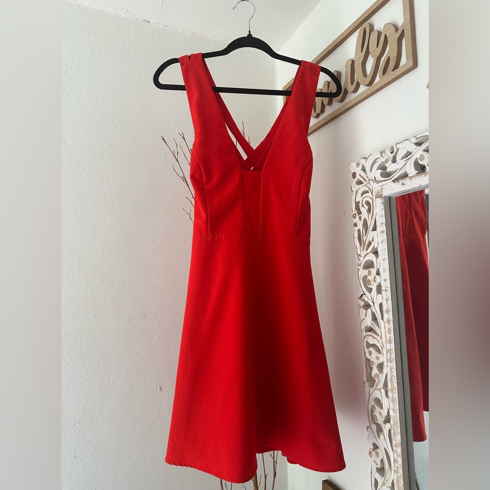 DO+BE Vibrant Red Backless Dress